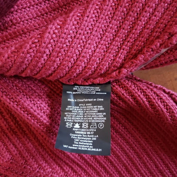 Tory Burch Brodie Tunic Dress Sweater Viscose Turtleneck Knit Size Medium - Picture 6 of 13